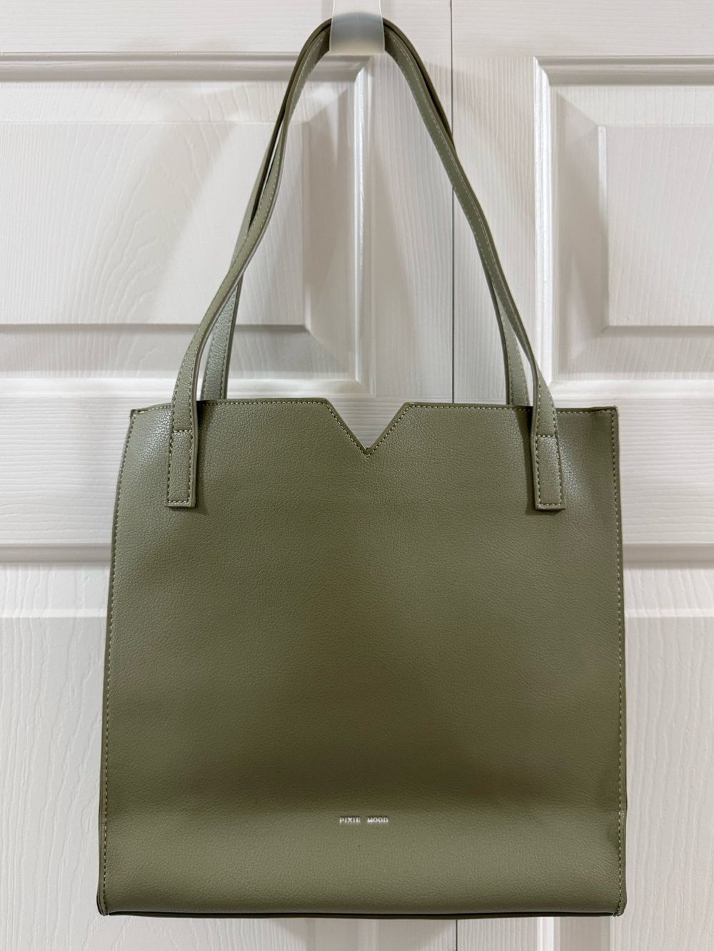 Pixie Mood Alicia Tote Sage Green Vegan Leather Zip Top Shopper Purse Bag